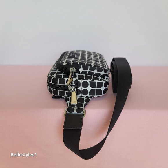KATE SPADE Belt Bag Noel Jacquarded Printed Fabric Bag- Black Multi ⭐ - Picture 10 of 16